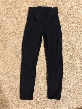 lululemon athletica Black Leggings with Reflective Logo